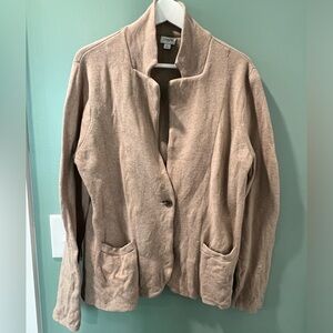 JCrew Schoolboy Sweater Blazer. Heathered camel, Large